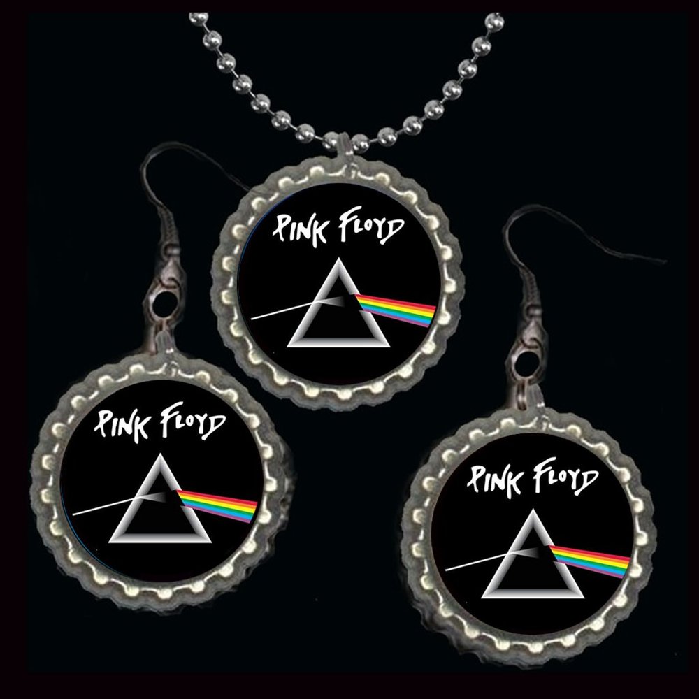 Pink Floyd Inspired necklace and earrings set